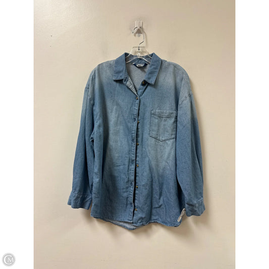 Blouse Long Sleeve By Old Navy In Blue, Size: M