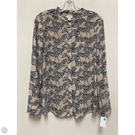 Blouse Long Sleeve By J. Crew In Animal Print, Size: S