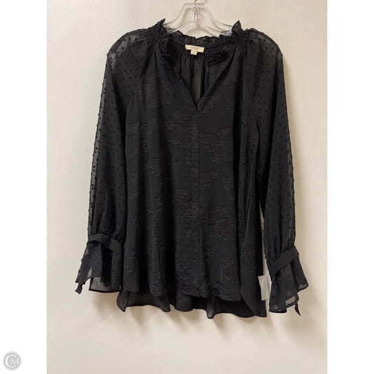 Top Long Sleeve By Oddi In Black, Size: S