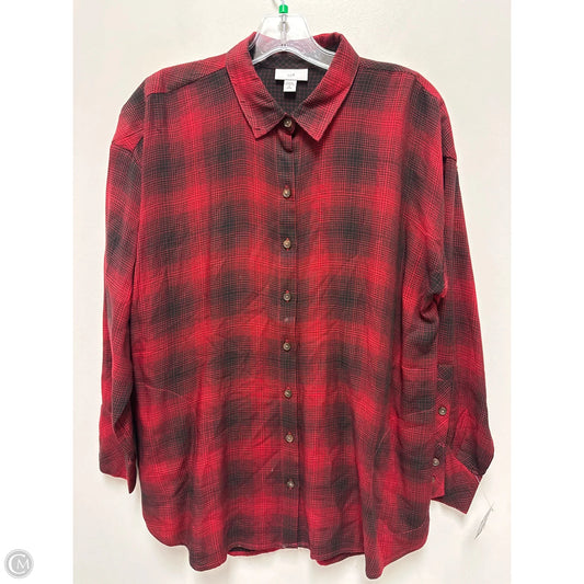Blouse Long Sleeve By J. Jill In Red, Size: M