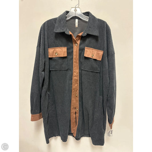Jacket Shirt By Clothes Mentor In Black, Size: L