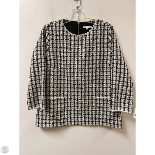 Top Long Sleeve By John Mark In Black & Cream, Size: M