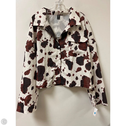 Blouse Long Sleeve By Shein In Animal Print, Size: 4x