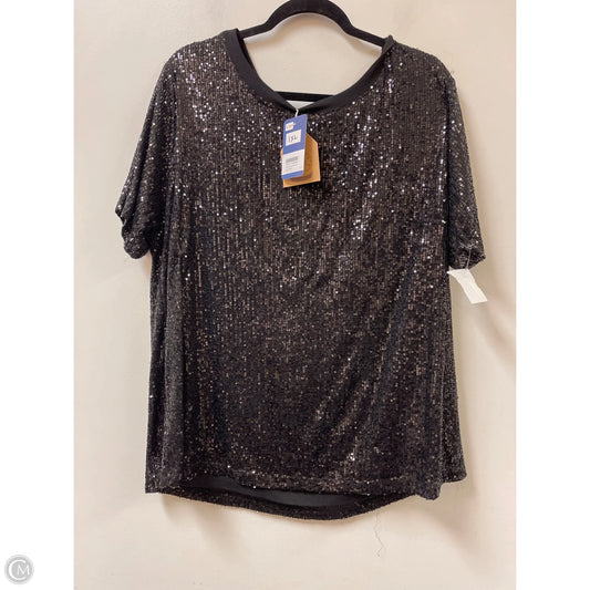 Top Short Sleeve By Kori America In Black, Size: 1x