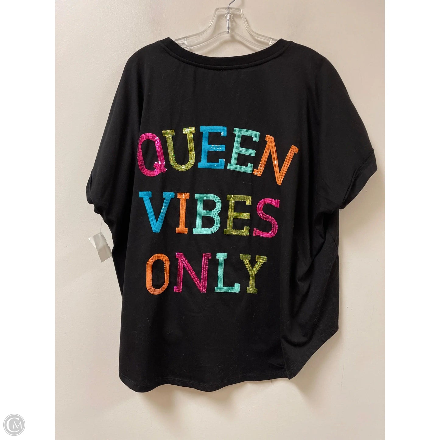 Top Short Sleeve By Bibi In Black, Size: L