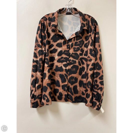 Blouse Long Sleeve By Clothes Mentor In Animal Print, Size: 1x