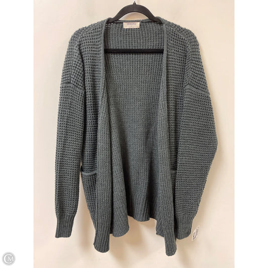 Sweater Cardigan By Zenana Outfitters In Grey, Size: L