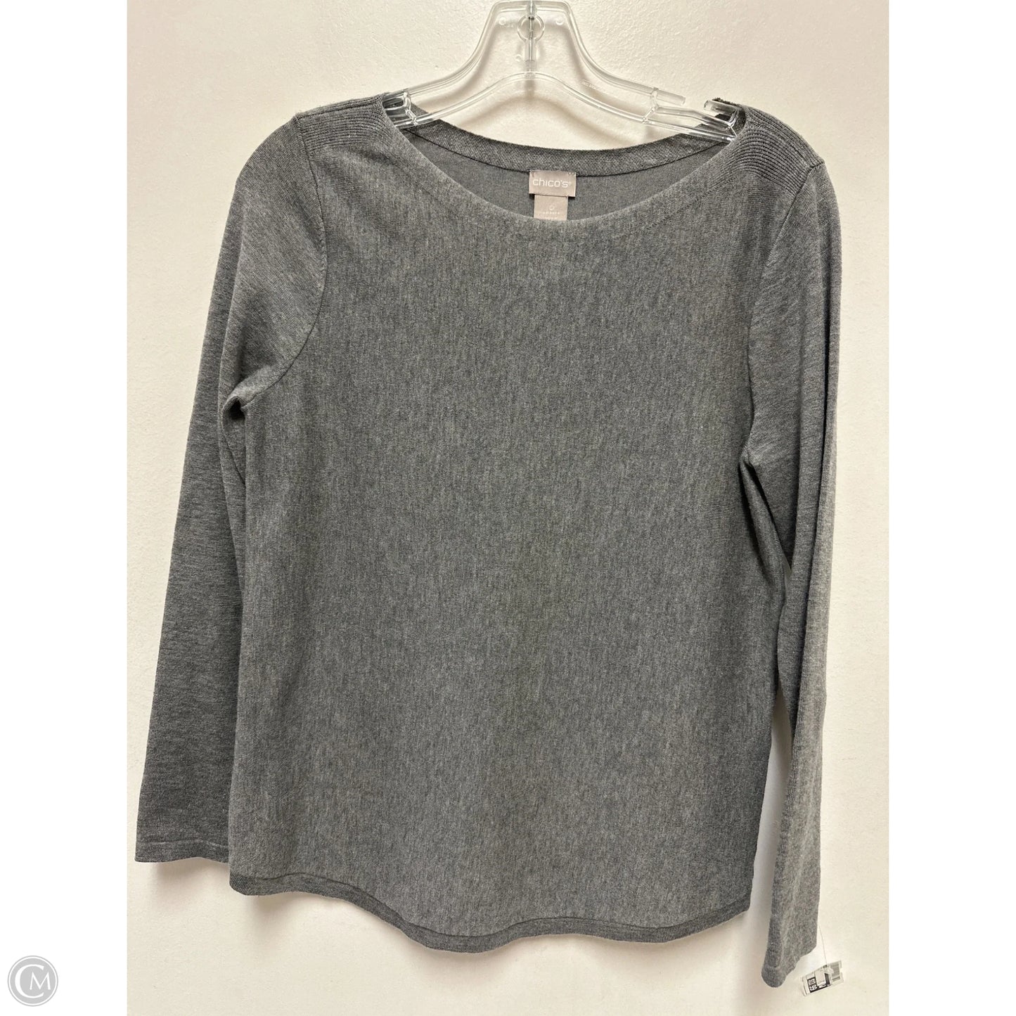 Top Long Sleeve By Chicos In Grey, Size: S