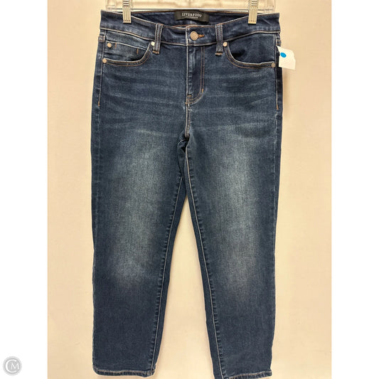 Jeans Straight By Liverpool In Blue Denim, Size: 4