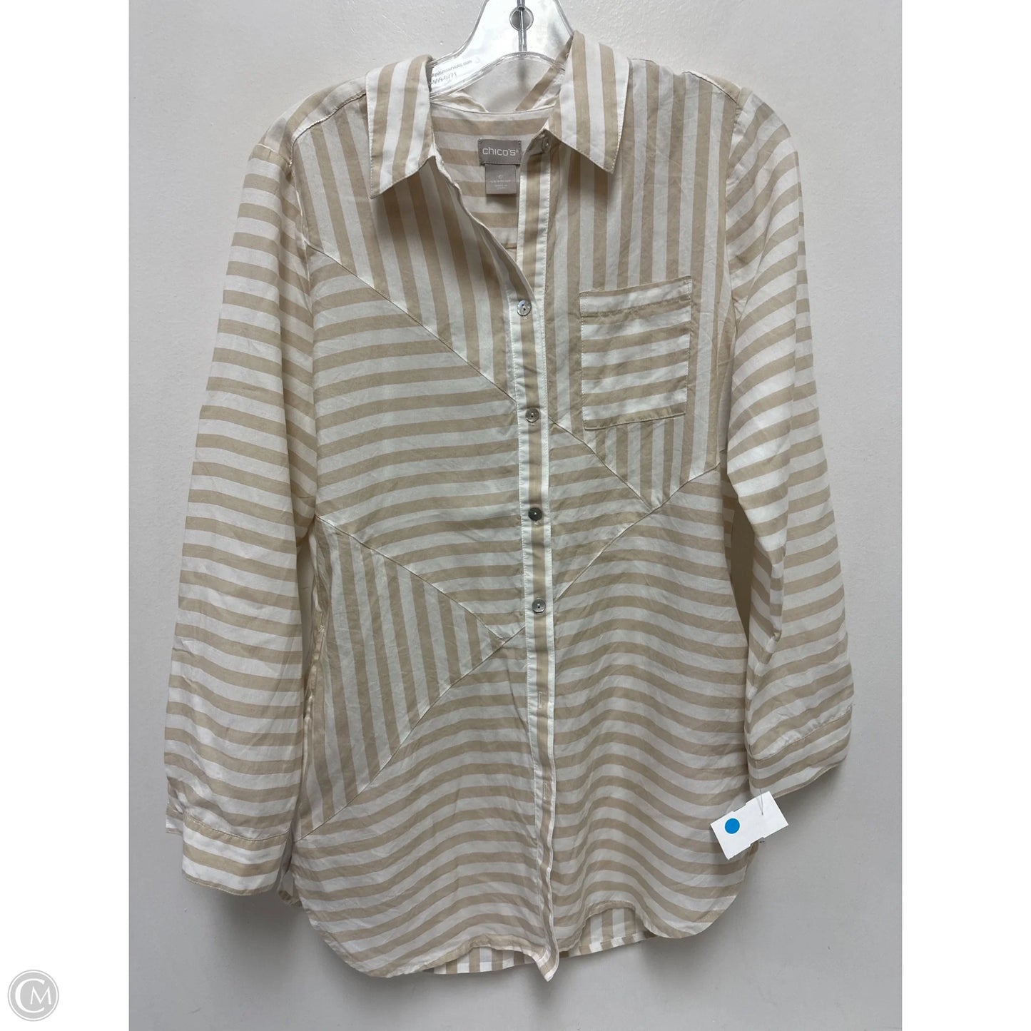 Tunic Long Sleeve By Chicos In Floral Print, Size: S