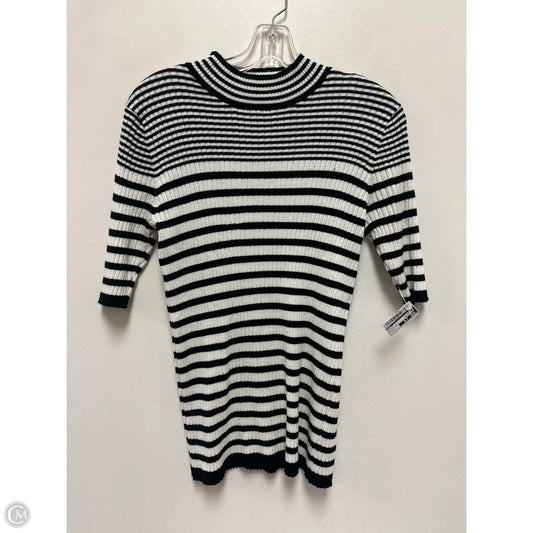 Top Short Sleeve By Dip In Black & White, Size: L