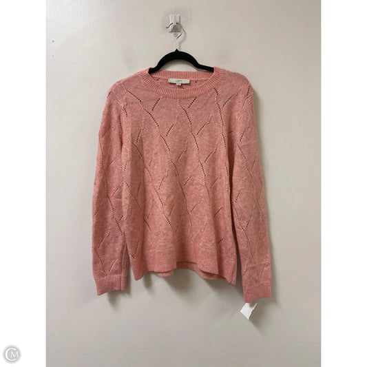 Sweater By Loft In Pink, Size: L