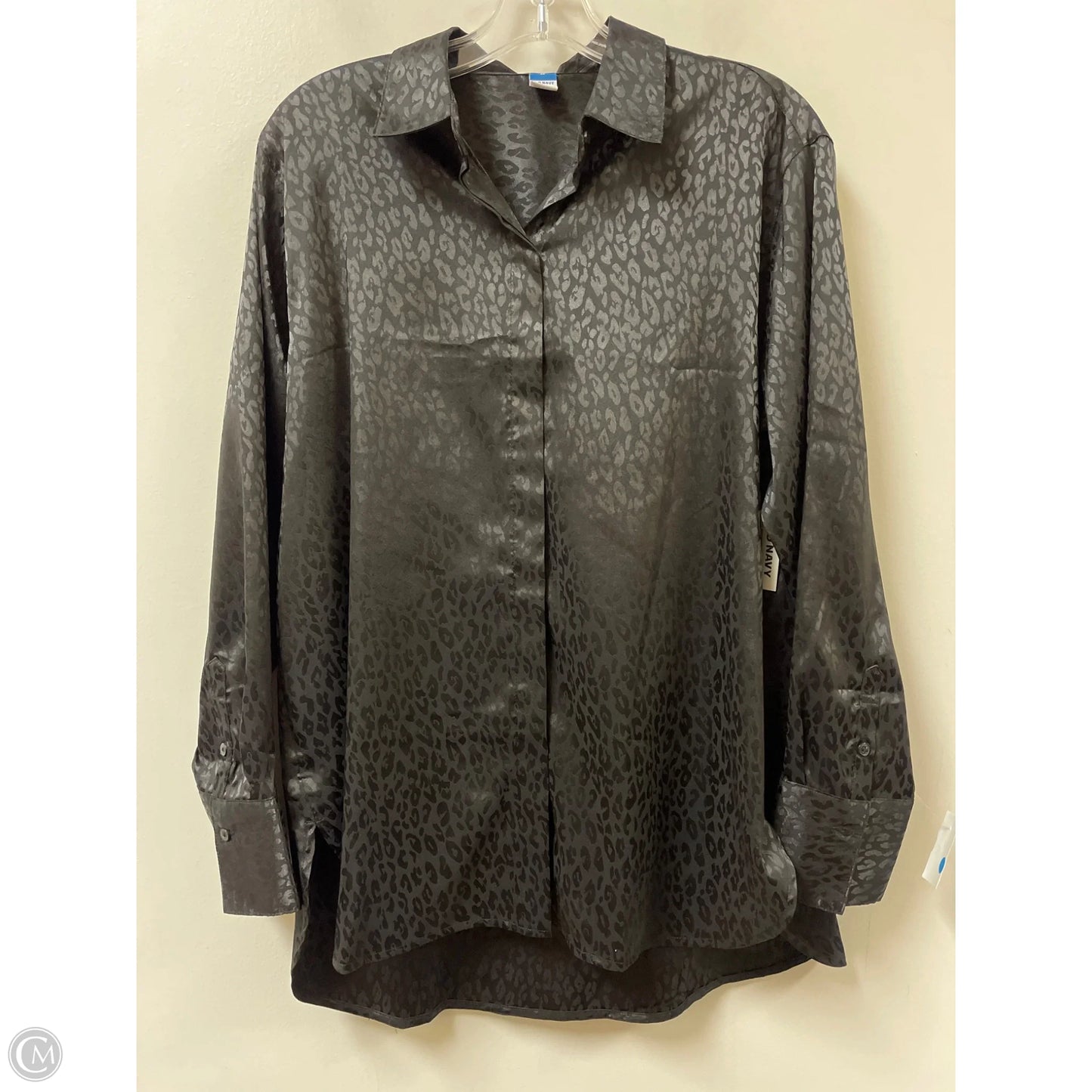 Blouse Long Sleeve By Old Navy In Black, Size: M