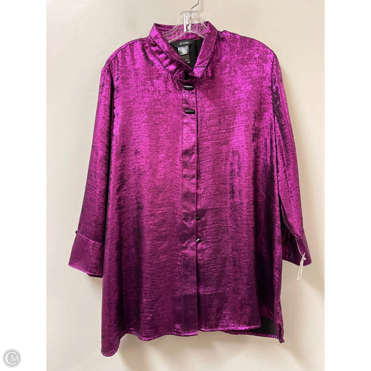 Blouse Long Sleeve By Ali Miles In Purple, Size: Xl