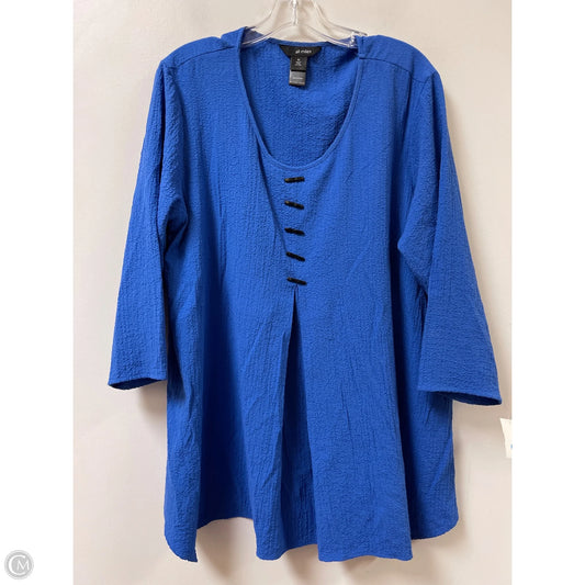Top Long Sleeve By Ali Miles In Blue, Size: Xl
