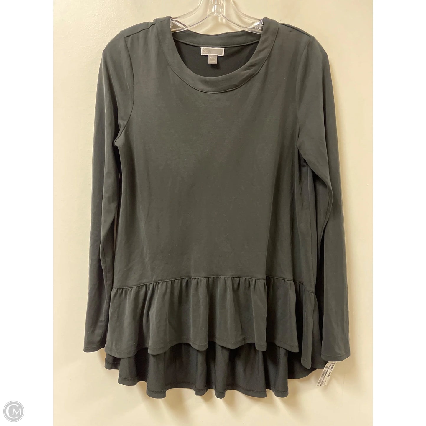 Top Long Sleeve By Chelsea 28 In Black, Size: S