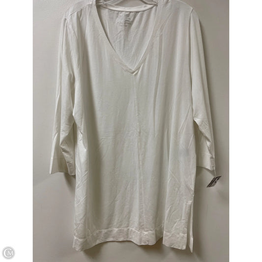 Top Long Sleeve By Chicos In White, Size: Xl