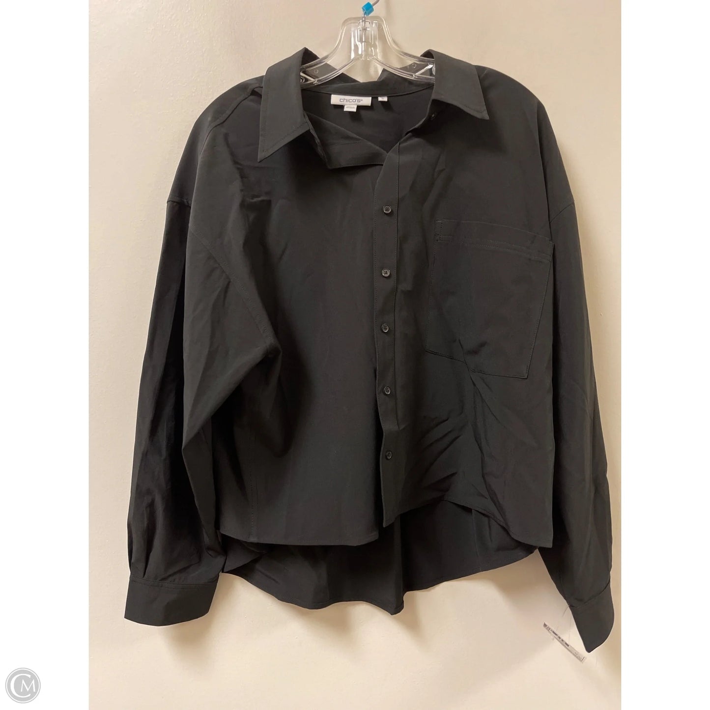 Blouse Long Sleeve By Chicos In Black, Size: 1x