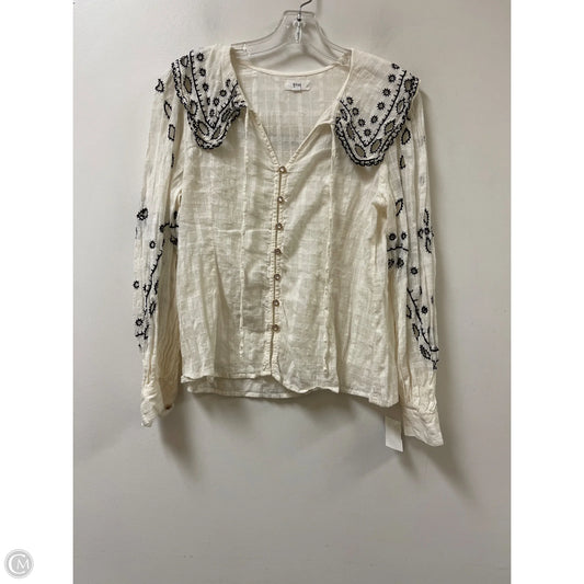 Blouse Long Sleeve By Clothes Mentor In White, Size: M
