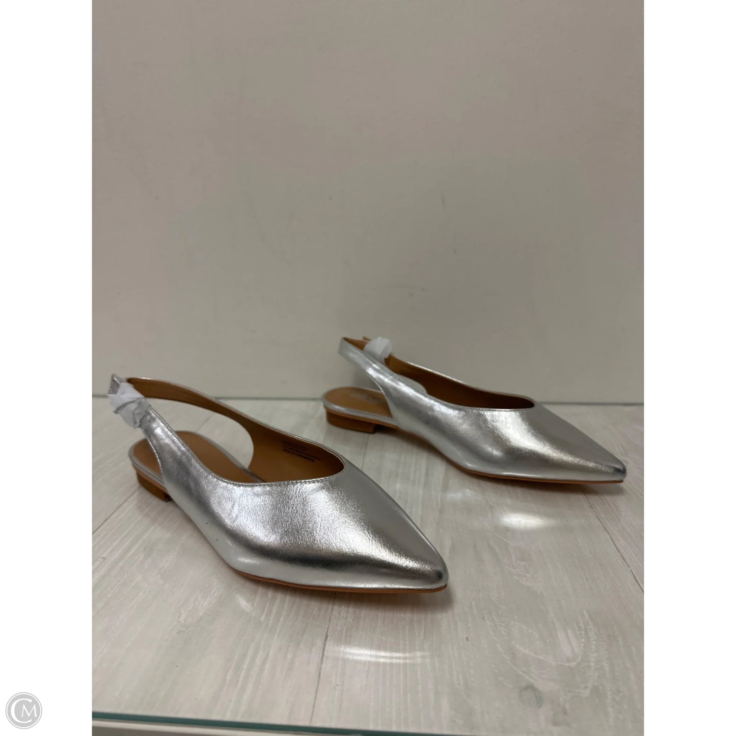 Shoes Flats By Ellos In Silver, Size: 10.5