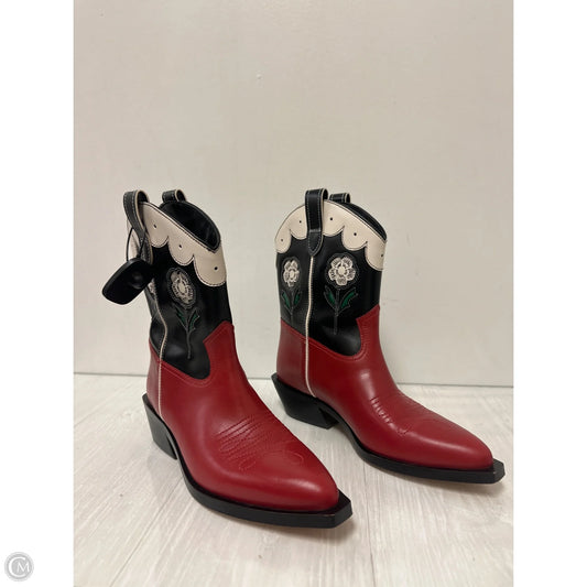 Boots Designer By Coach In Red & White, Size: 9