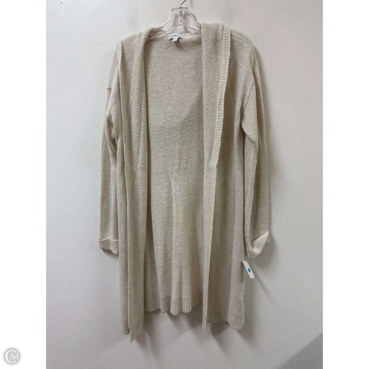 Sweater Cardigan By Calvin Klein In Cream, Size: S