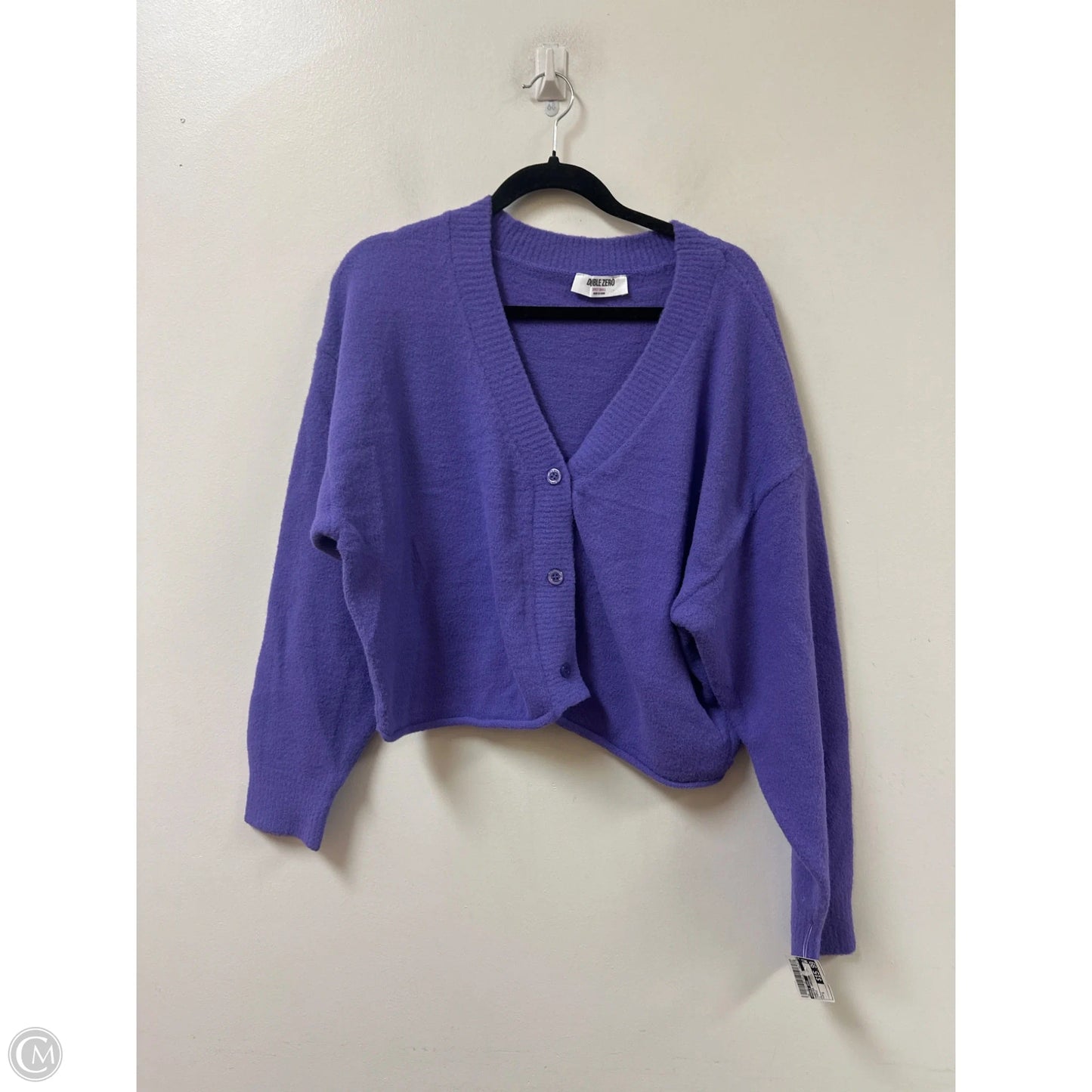 Sweater Cardigan By Double Zero In Purple, Size: S