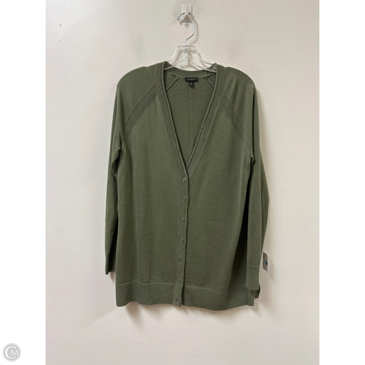 Sweater Cardigan By Talbots In Green, Size: M