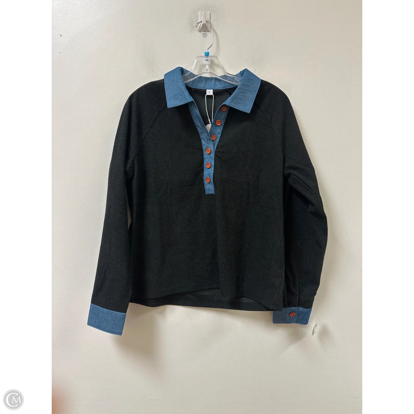Top Long Sleeve By Clothes Mentor In Black, Size: L
