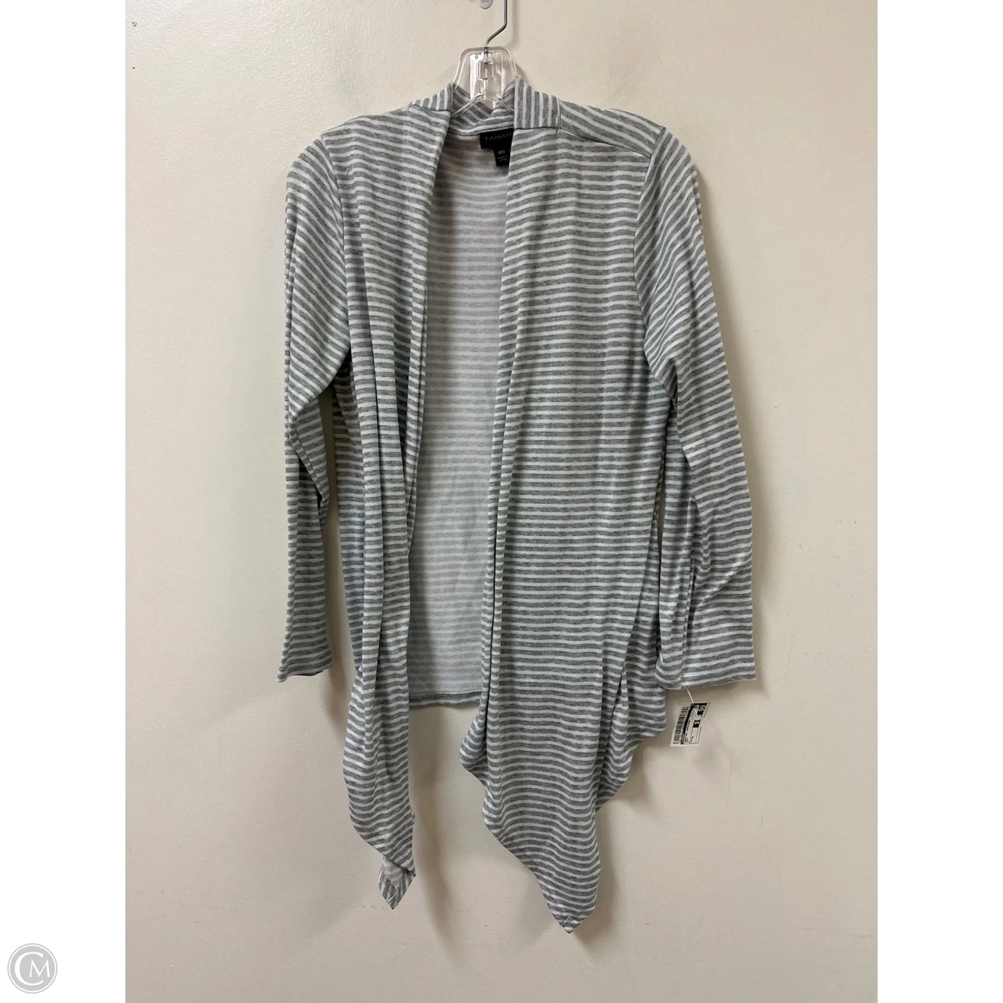 Sweater Cardigan By Tahari In Grey, Size: M