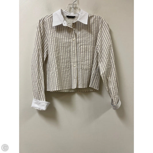 Blouse Long Sleeve By Zara In Cream, Size: M