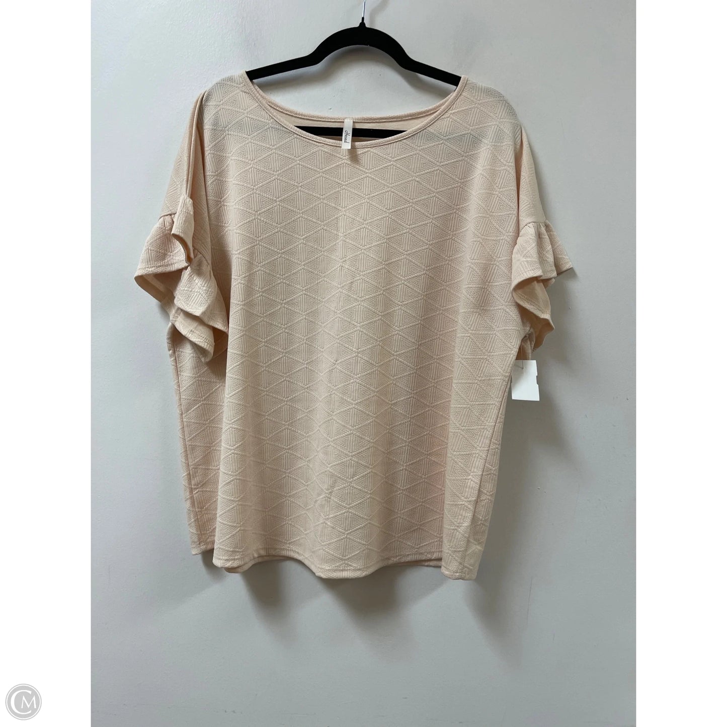 Top Short Sleeve By Clothes Mentor In Cream, Size: 3x