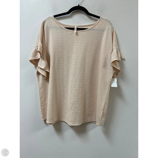 Top Short Sleeve By Clothes Mentor In Cream, Size: 3x