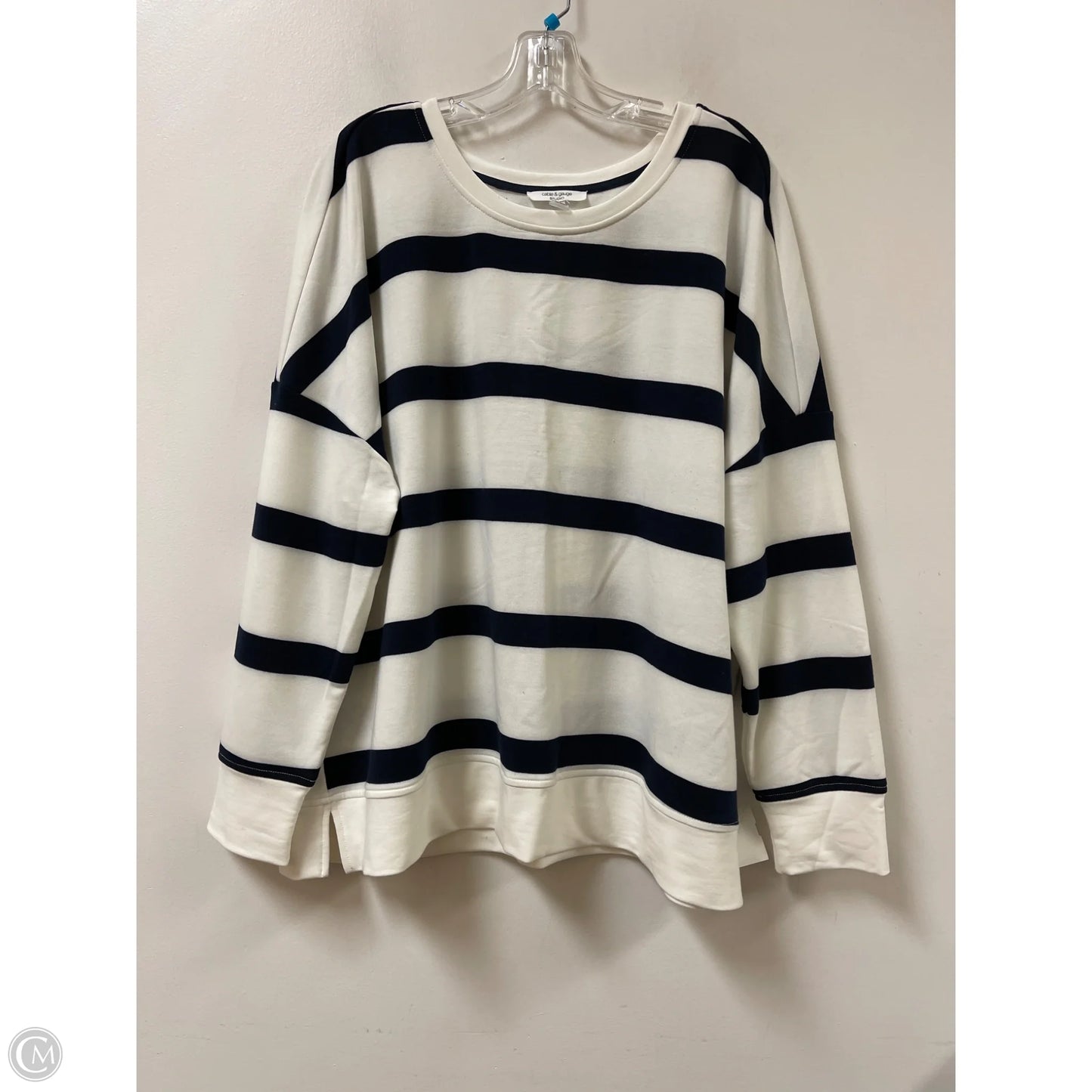 Sweater By Cable And Gauge In Navy, Size: 2x
