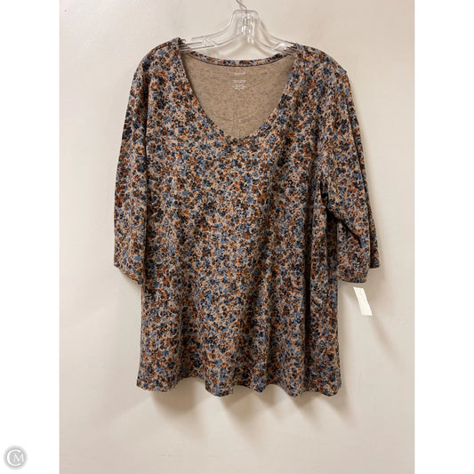 Top Short Sleeve By Pure Jill In Floral Print, Size: 2x