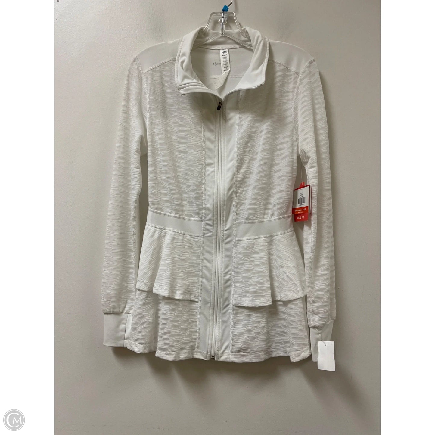 Athletic Jacket By Clothes Mentor In White, Size: M