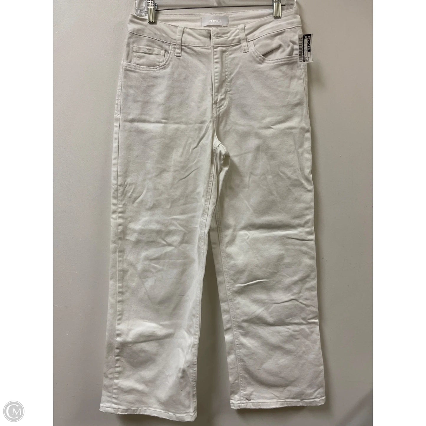 Jeans Wide Leg By Vervet In White, Size: 8