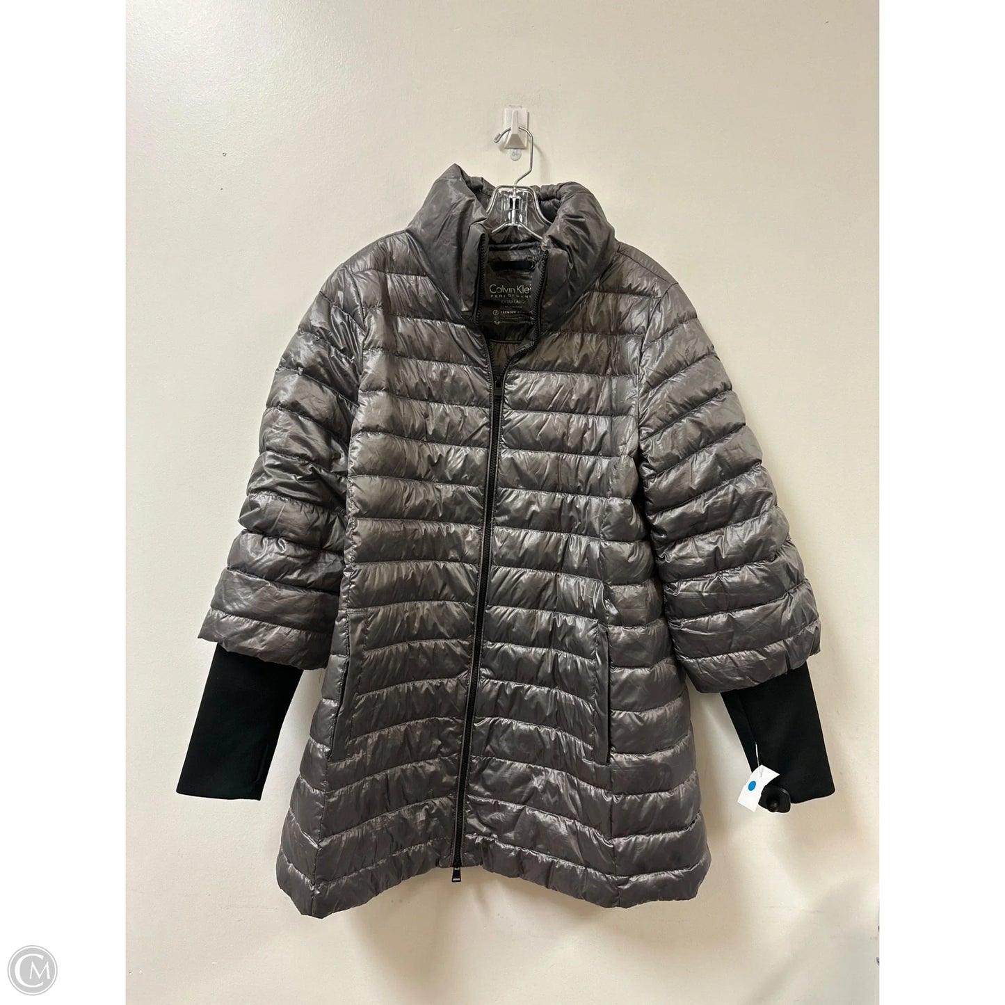Coat Puffer & Quilted By Calvin Klein In Grey, Size: Xl