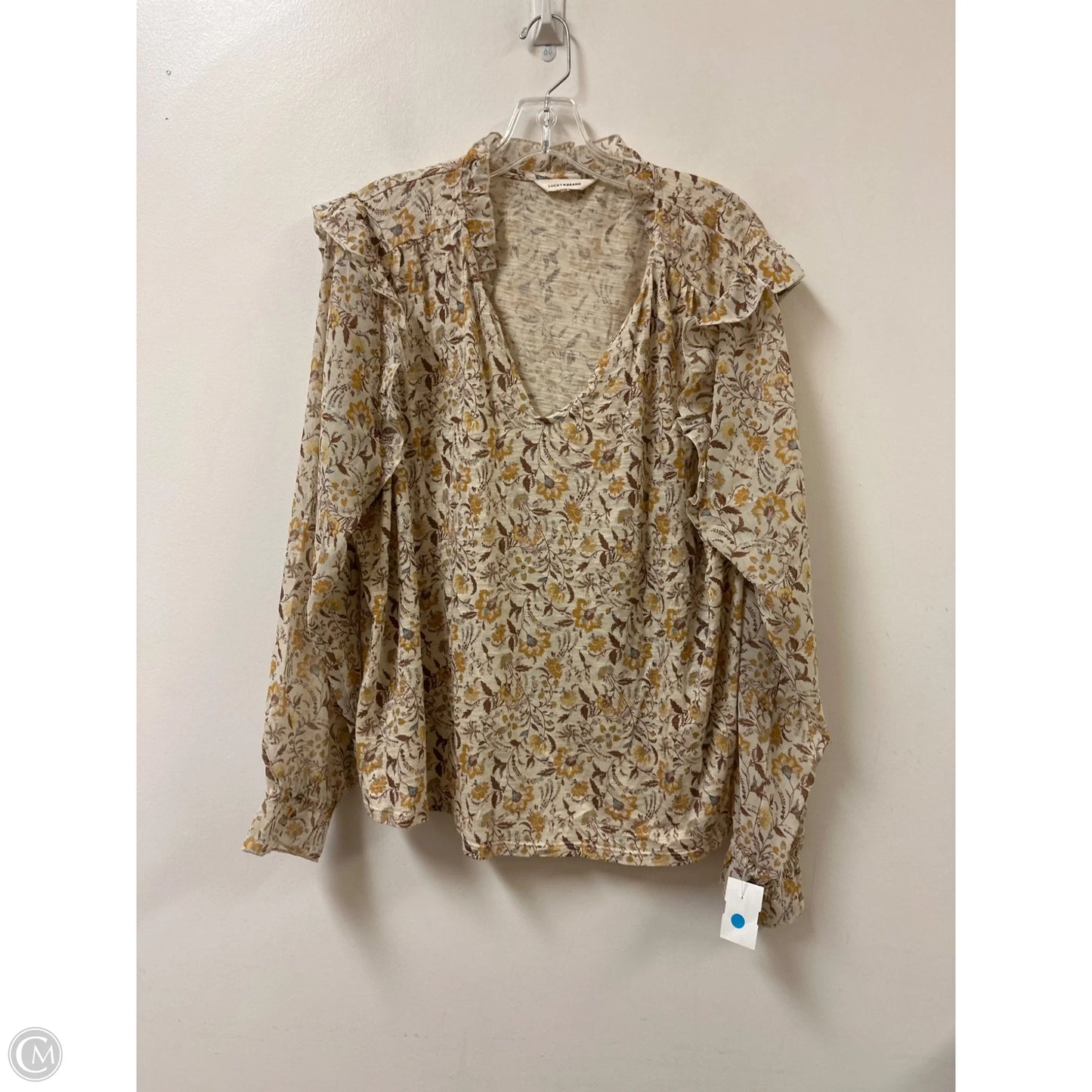 Top Long Sleeve By Lucky Brand In Yellow, Size: L