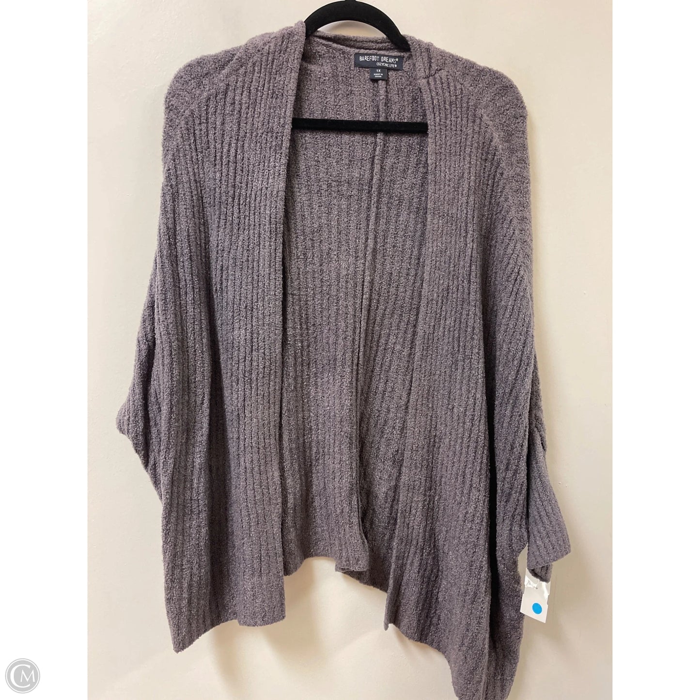 Sweater Cardigan By Barefoot Dreams In Grey, Size: 1x