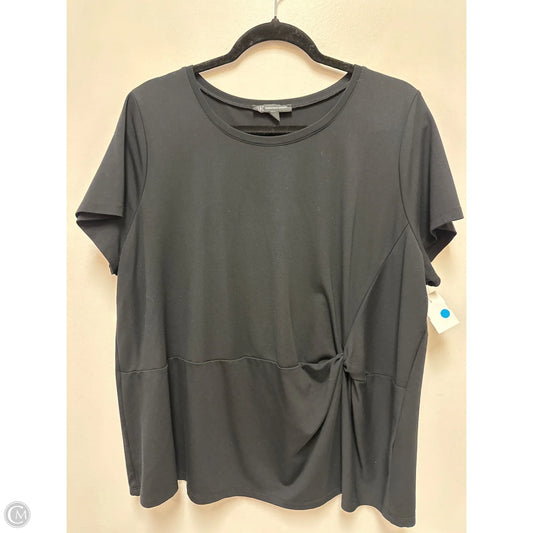 Top Short Sleeve By Inc In Black, Size: 2x