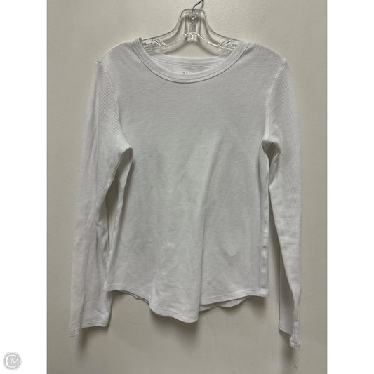 Top Long Sleeve By Gap In White, Size: M