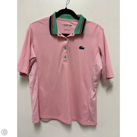 Athletic Top Short Sleeve By Lacoste In Pink, Size: L