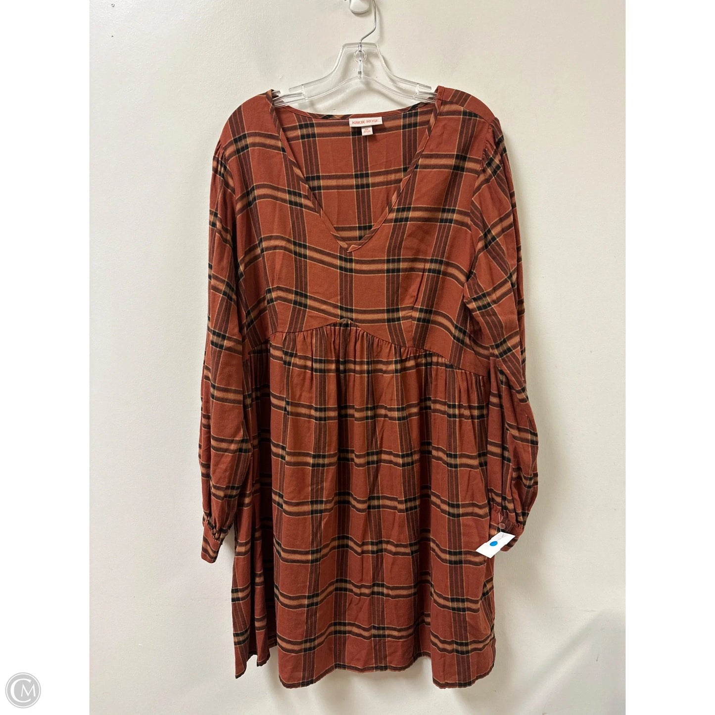 Dress Casual Midi By Knox Rose In Orange, Size: 1x