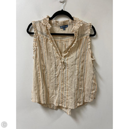 Top Sleeveless By Democracy In Cream, Size: L