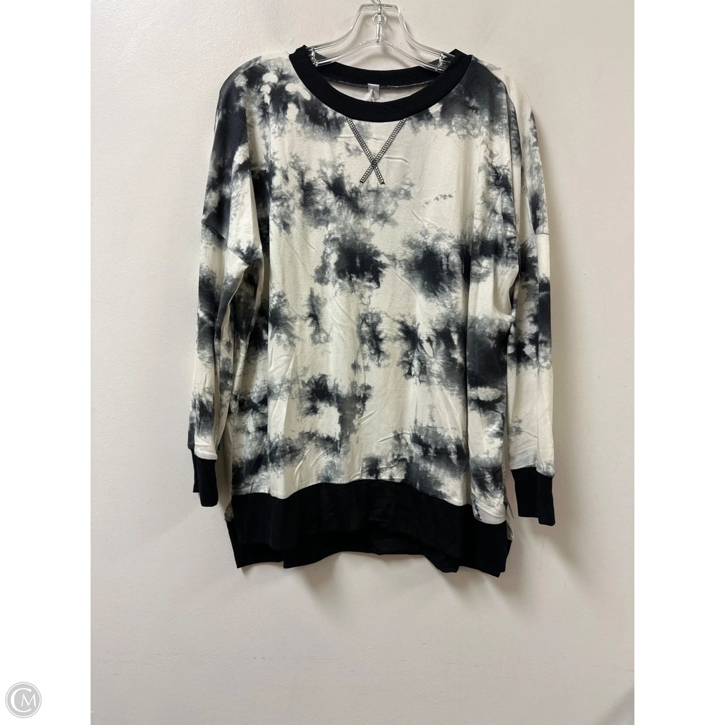 Top Long Sleeve By Honeyme In Black & White, Size: S