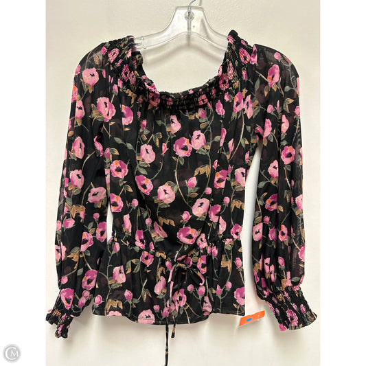 Top Long Sleeve By White House Black Market In Floral Print, Size: S