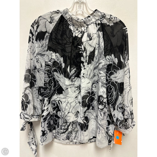 Top Long Sleeve By White House Black Market In Black & White, Size: Xs