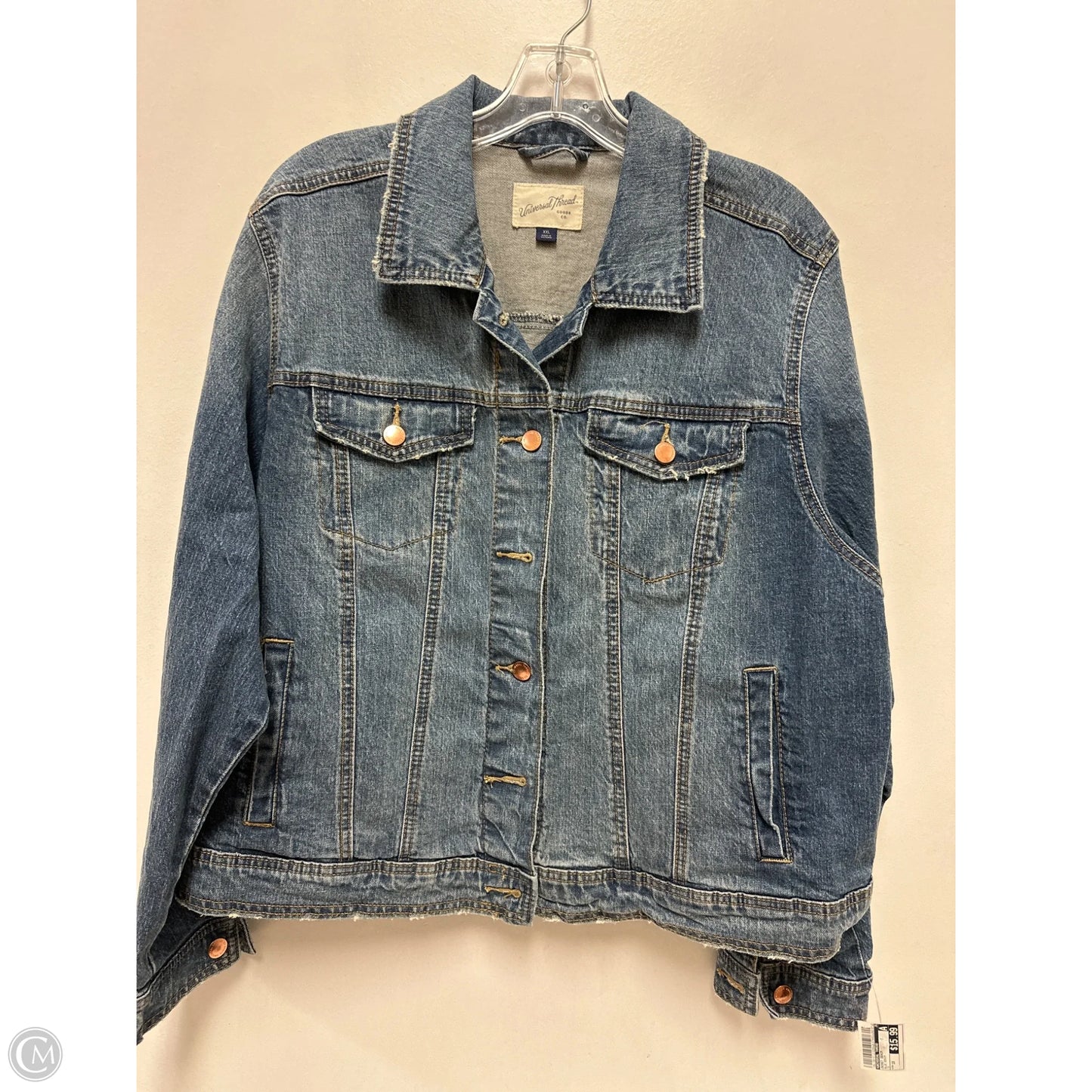 Jacket Denim By Universal Thread In Blue Denim, Size: 1x
