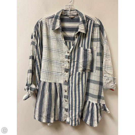 Tunic Long Sleeve By Pilcro In Blue, Size: M